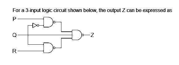 For a 3-input logic circuit shown below, the output Z can be expressed as
P
R
Do-2